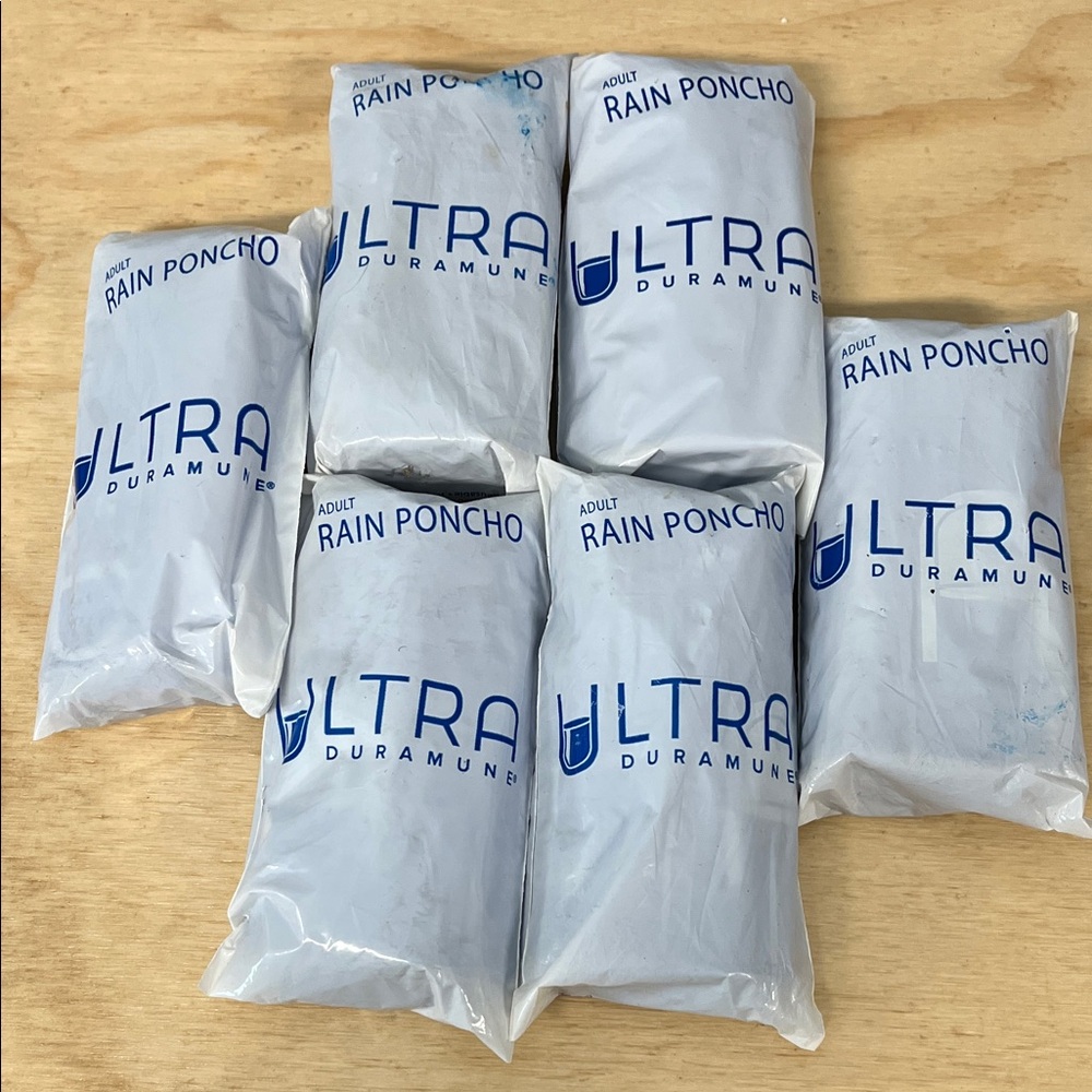 NEW 6 Rain Panchos Blue